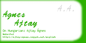 agnes ajtay business card